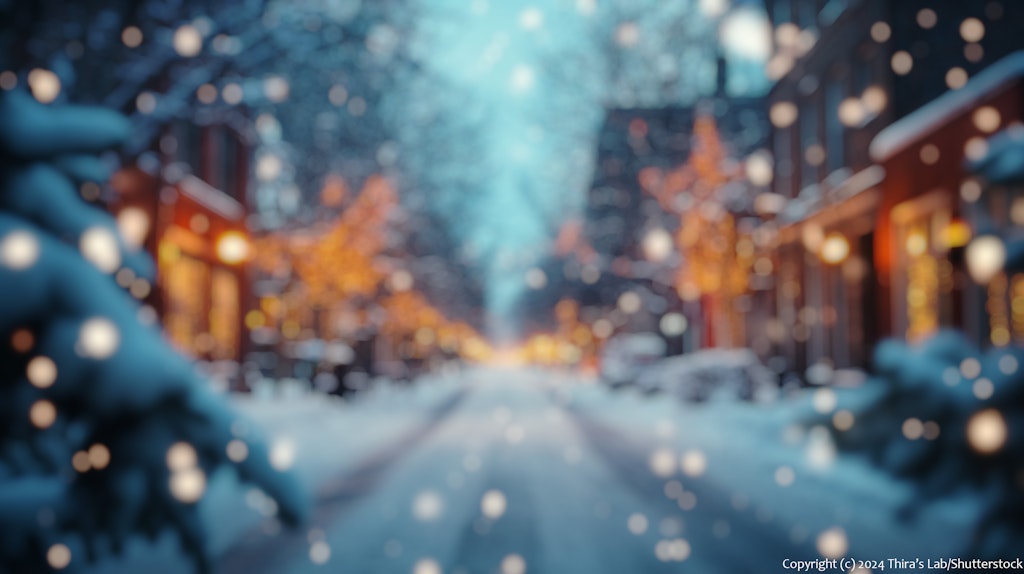 Paysage d'une rue en hiver