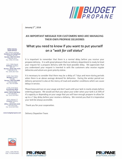 Important Message 2014 01 02 ON CALL