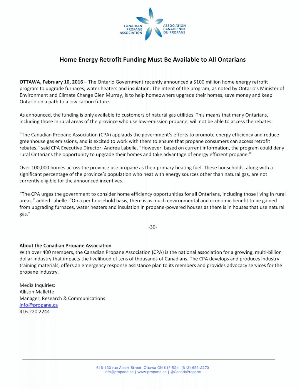 Home Energy Retrofit Funding Must Be Available to All Ontarians