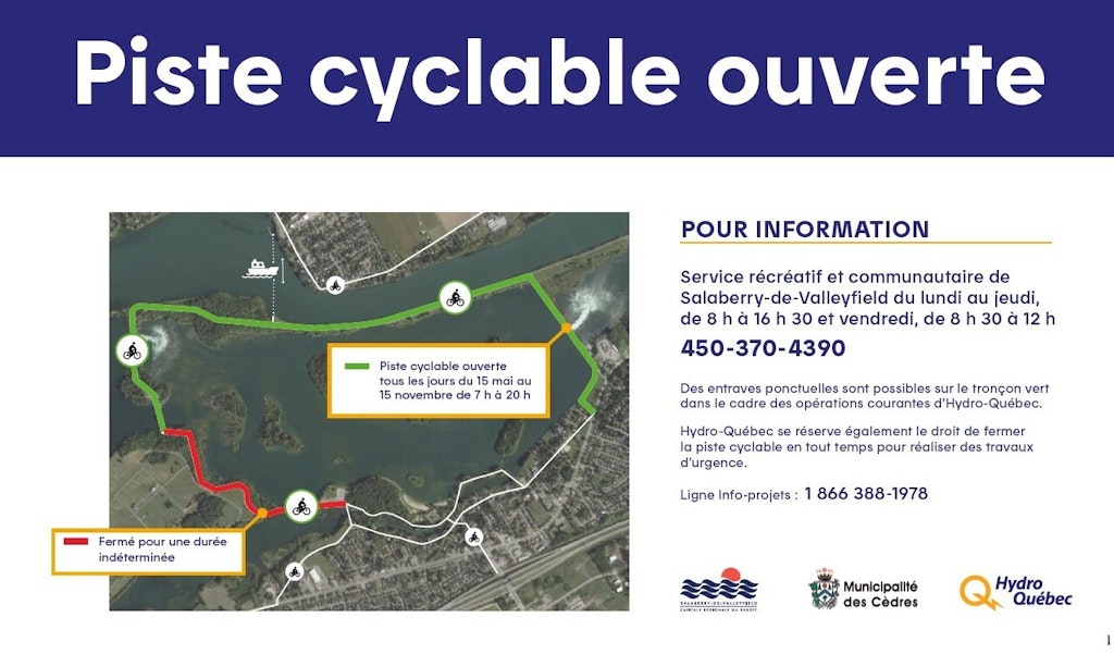 Piste cyclable ouverte
