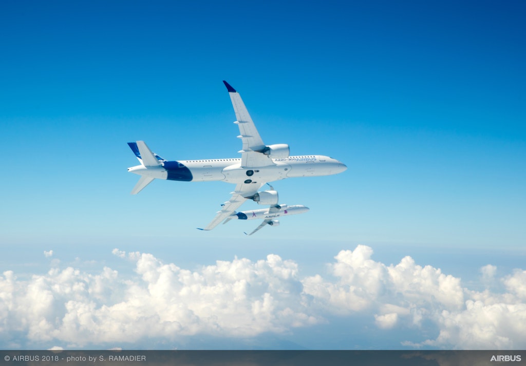 A220 300 and A321 LR in flight