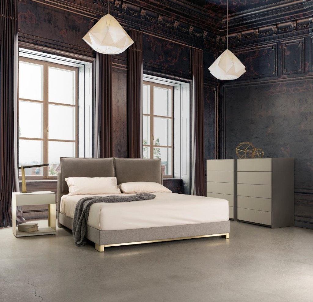 Nest king bed absolute nightstand brass