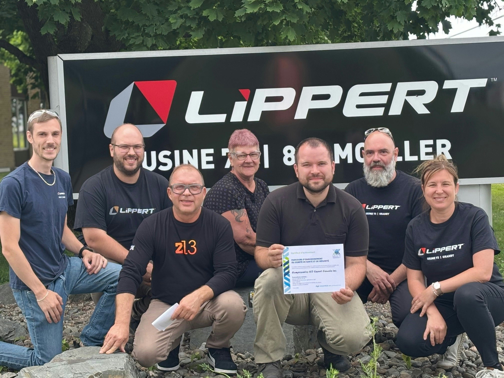 Photo du comité de santé et de sécurité (CSS) de l'entreprise LCI Lippert