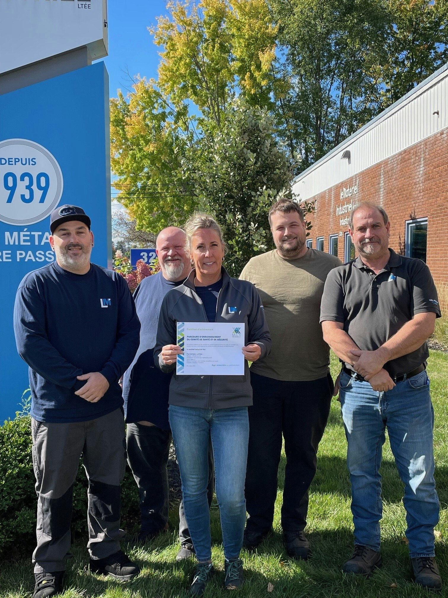 Photo du comité de santé et de sécurité (CSS) de l'entreprise Le materiel industriel