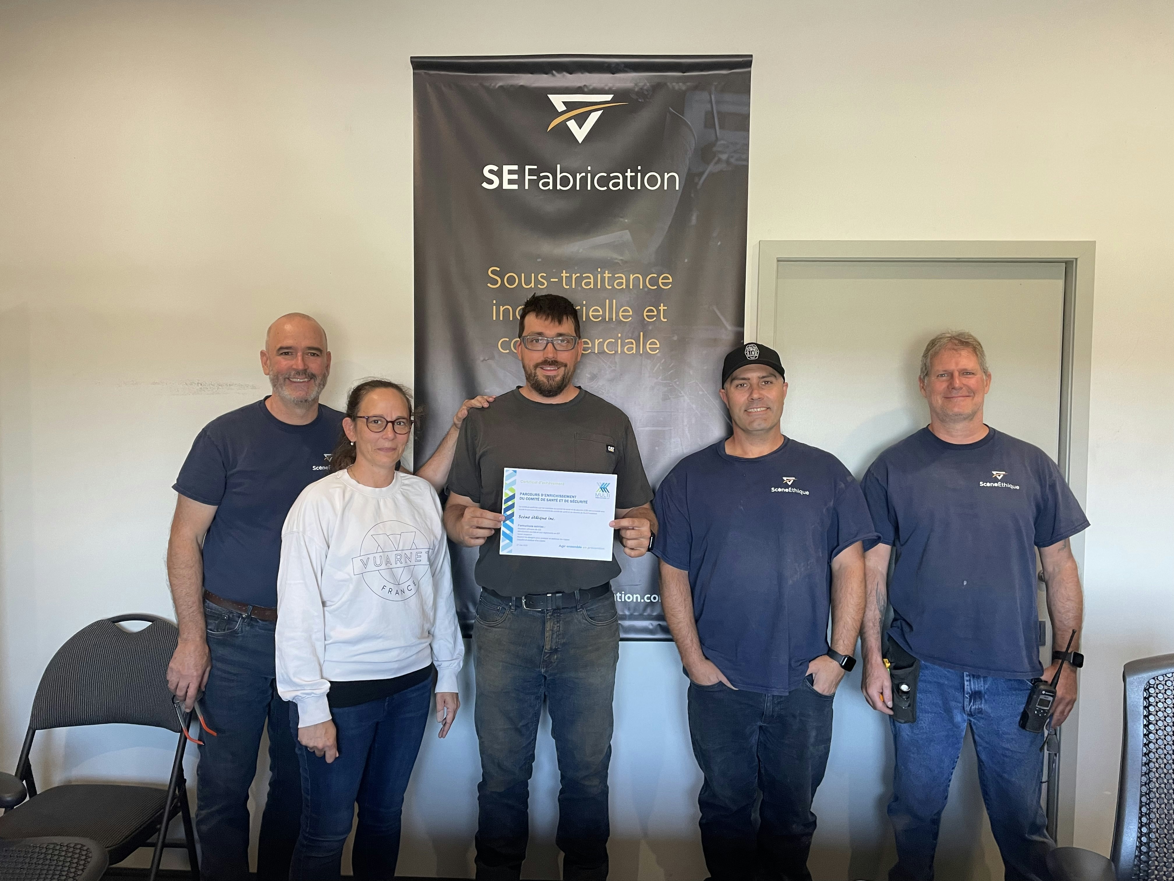 Photo du comité de santé et de sécurité (CSS) de l'entreprise Scène Ethique