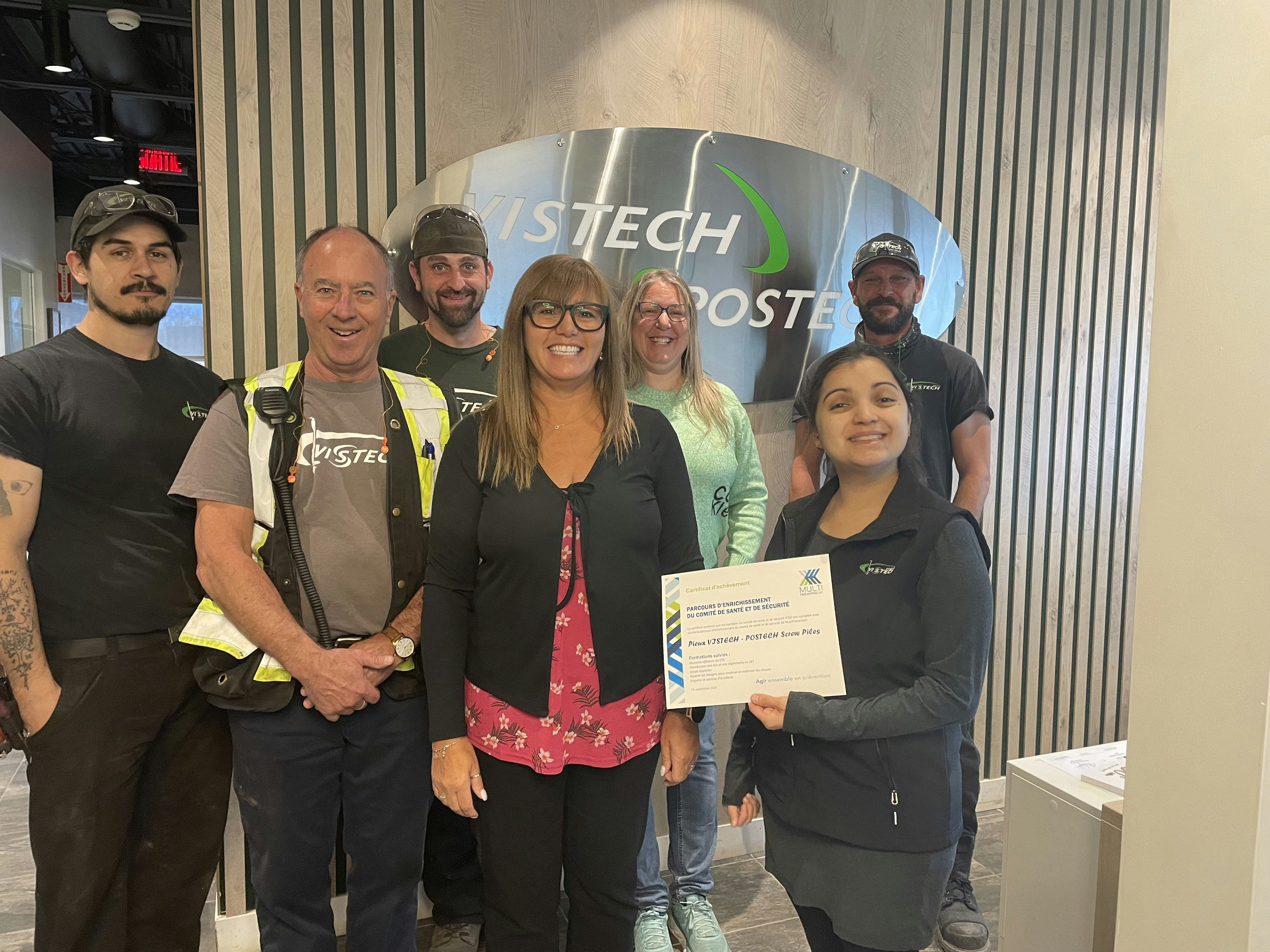Photo du comité de santé et de sécurité (CSS) de l'entreprise Vistech
