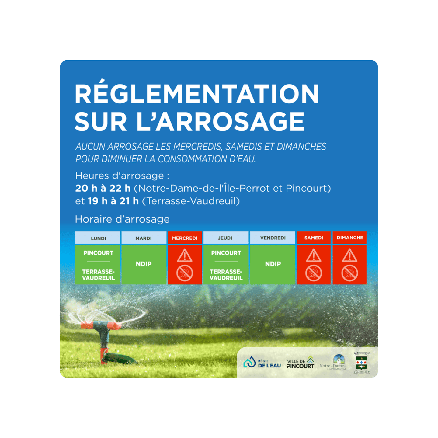 Ndip Réglementation sur l’arrosage à NDIP, Pincourt et Terrasse-Vaudreuil ...