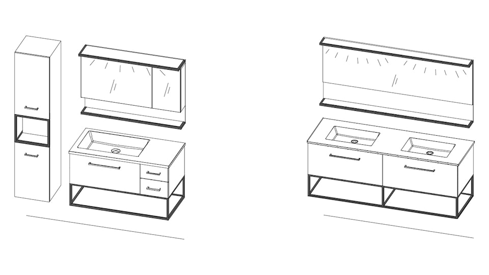 FUZION Metal suspendu avec niche agencements