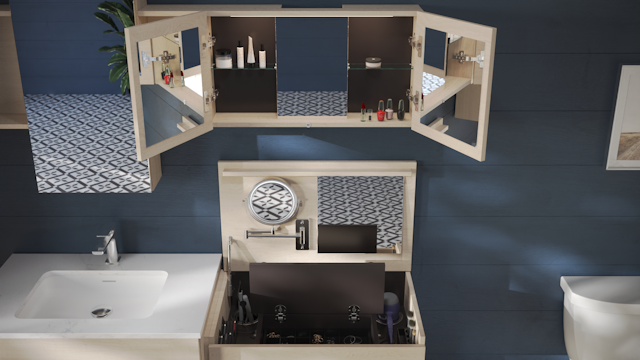 Cubik Axis coiffeuse ouverte M 88 T Q TRA