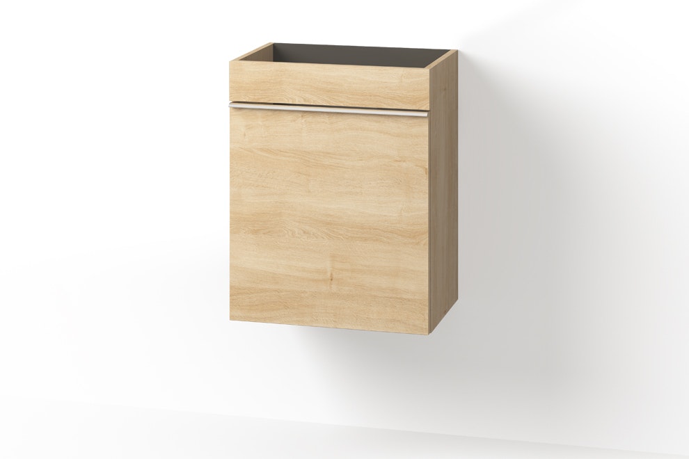 Off-centered wall-mount vanity with 1 door | Vanico-Maronyx