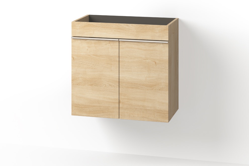 Off-centered wall-mount vanity with 2 doors | Vanico-Maronyx
