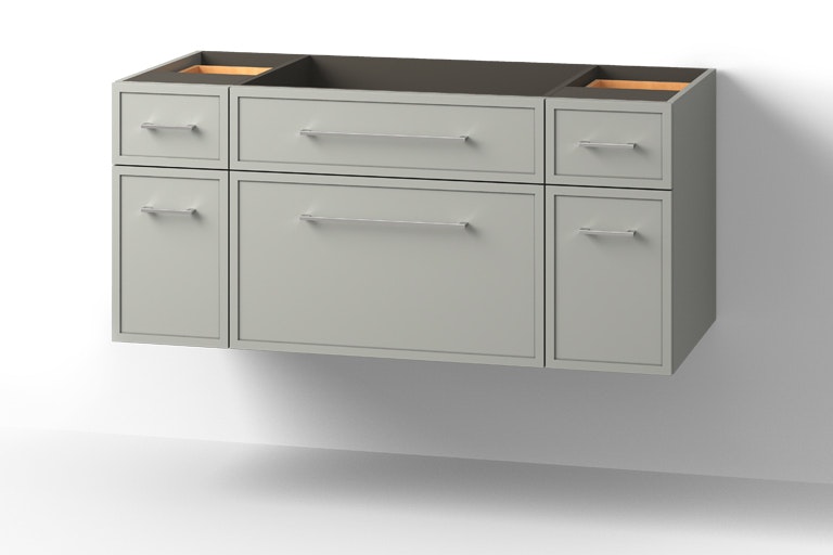 vanimimiページ Transitional Frame centered vanity with double lateral drawers