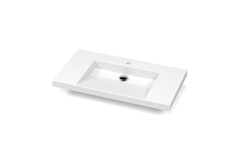 Plan lavabo Pure Solid U 2po DCUCL36 C angle