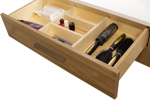 Vanico Duo coiffeuse bas tiroir separateurs