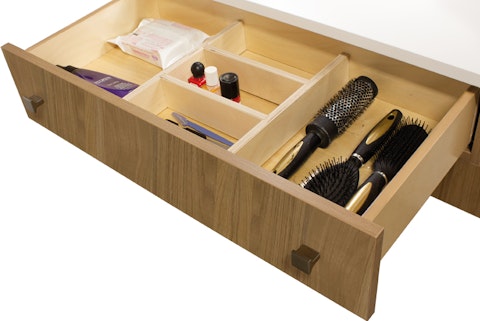 Vanico Essentia coiffeuse bas tiroir separateurs