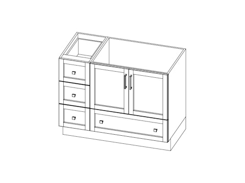 Essentia Trans Shaker meuble lavabo ES90 B582