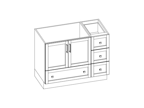 Essentia Trans Shaker meuble lavabo ES90 B583