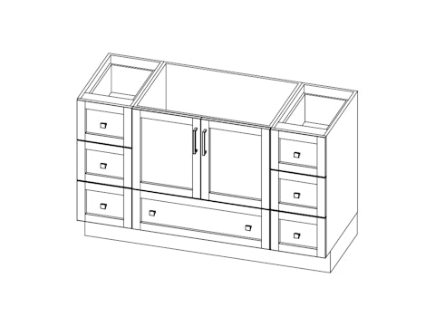 Essentia Trans Shaker meuble lavabo ES90 B584